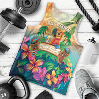 5 Oclock Somewhere Personalized Men Tank Top Hawaii Parrots Plumeria Summer Vibe LT9 - Polynesian Pride