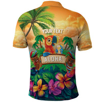5 Oclock Somewhere Personalized Polo Shirt Hawaii Parrots Plumeria Summer Vibe - Polynesian Pride