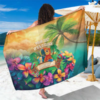 5 Oclock Somewhere Personalized Sarong Hawaii Parrots Plumeria Summer Vibe - Polynesian Pride
