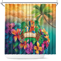 5 Oclock Somewhere Personalized Shower Curtain Hawaii Parrots Plumeria Summer Vibe - Polynesian Pride