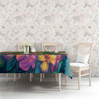 5 Oclock Somewhere Personalized Tablecloth Hawaii Parrots Plumeria Summer Vibe - Polynesian Pride