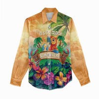 5 Oclock Somewhere Personalized Women Casual Shirt Hawaii Parrots Plumeria Summer Vibe - Polynesian Pride