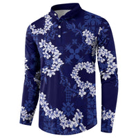 Mokihana Maile and Ilima Leis Button Sweatshirt Uliuli Hawaiian Tapa Quilt Pattern - Polynesian Pride