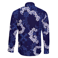 Mokihana Maile and Ilima Leis Family Matching Long Sleeve Bodycon Dress and Hawaiian Shirt Uliuli Hawaiian Tapa Quilt Pattern - Polynesian Pride