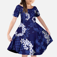 Mokihana Maile and Ilima Leis Family Matching Short Sleeve Bodycon Dress and Hawaiian Shirt Uliuli Hawaiian Tapa Quilt Pattern - Polynesian Pride