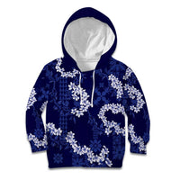 Mokihana Maile and Ilima Leis Kid Hoodie Uliuli Hawaiian Tapa Quilt Pattern - Polynesian Pride