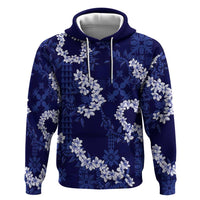 Mokihana Maile and Ilima Leis Zip Hoodie Uliuli Hawaiian Tapa Quilt Pattern - Polynesian Pride
