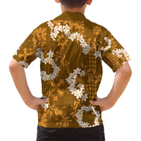 Mokihana Maile and Ilima Leis Family Matching Puletasi and Hawaiian Shirt Alani Hawaiian Tapa Quilt Pattern - Polynesian Pride