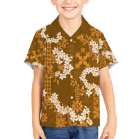 Mokihana Maile and Ilima Leis Kid Hawaiian Shirt Alani Hawaiian Tapa Quilt Pattern - Polynesian Pride