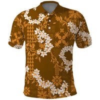 Mokihana Maile and Ilima Leis Polo Shirt Alani Hawaiian Tapa Quilt Pattern - Polynesian Pride