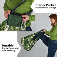 Mokihana Maile and Ilima Leis Grocery Bag Omaʻomaʻo Hawaiian Tapa Quilt Pattern - Polynesian Pride