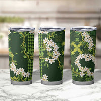 Mokihana Maile and Ilima Leis Tumbler Cup Omaʻomaʻo Hawaiian Tapa Quilt Pattern - Polynesian Pride