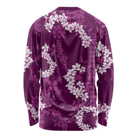 Mokihana Maile and Ilima Leis Long Sleeve Shirt Akala Hawaiian Tapa Quilt Pattern - Polynesian Pride