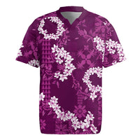 Mokihana Maile and Ilima Leis Rugby Jersey Akala Hawaiian Tapa Quilt Pattern - Polynesian Pride