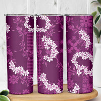 Mokihana Maile and Ilima Leis Skinny Tumbler Akala Hawaiian Tapa Quilt Pattern - Polynesian Pride