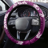 Mokihana Maile and Ilima Leis Steering Wheel Cover Akala Hawaiian Tapa Quilt Pattern - Polynesian Pride