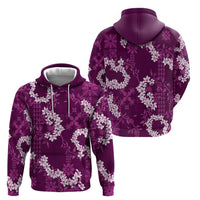 Mokihana Maile and Ilima Leis Zip Hoodie Akala Hawaiian Tapa Quilt Pattern - Polynesian Pride