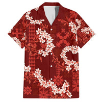 Mokihana Maile and Ilima Leis Family Matching Puletasi and Hawaiian Shirt Ulaʻula Hawaiian Tapa Quilt Pattern - Polynesian Pride