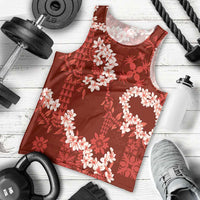 Mokihana Maile and Ilima Leis Men Tank Top Ulaʻula Hawaiian Tapa Quilt Pattern - Polynesian Pride