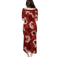 Mokihana Maile and Ilima Leis Puletasi Ulaʻula Hawaiian Tapa Quilt Pattern - Polynesian Pride