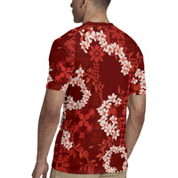 Mokihana Maile and Ilima Leis Rugby Jersey Ulaʻula Hawaiian Tapa Quilt Pattern - Polynesian Pride