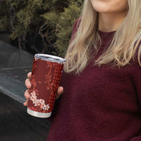 Mokihana Maile and Ilima Leis Tumbler Cup Ulaʻula Hawaiian Tapa Quilt Pattern - Polynesian Pride