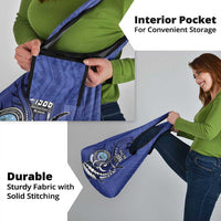 Personalized FSM 1986 Independence Day Grocery Bag Polynesian Shark Tattoo Style