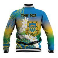 Personalised Tuvalu 1978 Independence Day Baseball Jacket Polynesian Plumeria Style LT9 - Polynesian Pride