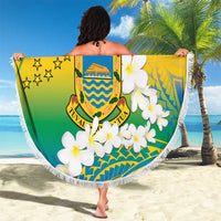 Personalised Tuvalu 1978 Independence Day Beach Blanket Polynesian Plumeria Style LT9 - Polynesian Pride