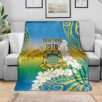Personalised Tuvalu 1978 Independence Day Blanket Polynesian Plumeria Style LT9 - Polynesian Pride