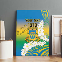 Personalised Tuvalu 1978 Independence Day Canvas Wall Art Polynesian Plumeria Style LT9 - Polynesian Pride
