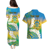 Personalised Tuvalu 1978 Independence Day Couples Matching Puletasi and Hawaiian Shirt Polynesian Plumeria Style LT9 - Polynesian Pride