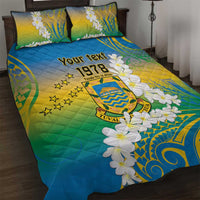 Personalised Tuvalu 1978 Independence Day Quilt Bed Set Polynesian Plumeria Style LT9 Gradient - Polynesian Pride