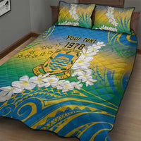 Personalised Tuvalu 1978 Independence Day Quilt Bed Set Polynesian Plumeria Style LT9 - Polynesian Pride