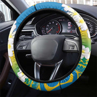Tuvalu 1978 Independence Day Steering Wheel Cover Polynesian Plumeria Style LT9 - Polynesian Pride
