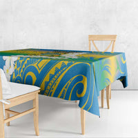 Personalised Tuvalu 1978 Independence Day Tablecloth Polynesian Plumeria Style LT9 - Polynesian Pride