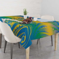 Personalised Tuvalu 1978 Independence Day Tablecloth Polynesian Plumeria Style LT9 - Polynesian Pride