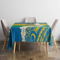 Personalised Tuvalu 1978 Independence Day Tablecloth Polynesian Plumeria Style LT9 - Polynesian Pride