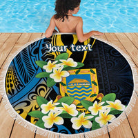 Personalised Tuvalu Beautiful Plumeria Flower Beach Blanket LT9 - Polynesian Pride