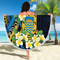 Personalised Tuvalu Beautiful Plumeria Flower Beach Blanket LT9 - Polynesian Pride