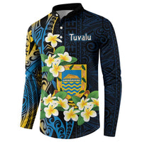 Personalised Tuvalu Beautiful Plumeria Flower Button Sweatshirt LT9 - Polynesian Pride