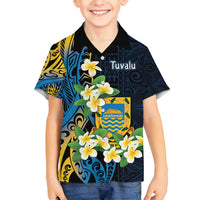 Personalised Tuvalu Beautiful Plumeria Flower Family Matching Off Shoulder Maxi Dress and Hawaiian Shirt