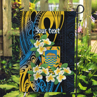 Personalised Tuvalu Beautiful Plumeria Flower Garden Flag LT9 Garden Flag Black - Polynesian Pride