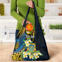 Personalised Tuvalu Beautiful Plumeria Flower Grocery Bag LT9 - Polynesian Pride