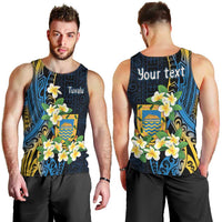 Personalised Tuvalu Beautiful Plumeria Flower Men Tank Top LT9 - Polynesian Pride