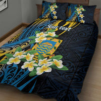 Personalised Tuvalu Beautiful Plumeria Flower Quilt Bed Set LT9 - Polynesian Pride