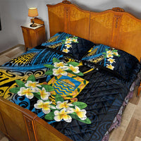 Personalised Tuvalu Beautiful Plumeria Flower Quilt Bed Set LT9 - Polynesian Pride