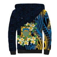 Personalised Tuvalu Beautiful Plumeria Flower Sherpa Hoodie LT9 - Polynesian Pride