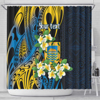Personalised Tuvalu Beautiful Plumeria Flower Shower Curtain LT9 - Polynesian Pride