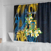 Personalised Tuvalu Beautiful Plumeria Flower Shower Curtain LT9 - Polynesian Pride